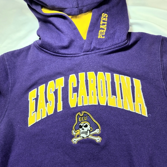 Starter Athletics ECU Pirates Arch Logo Pullover Hoodie Youth M 12-14 Purple - Picture 7 of 10